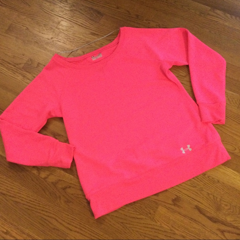 Under Armour- NWOT Pretty Pink Semi-Fitted Sweatshirt. Size L - Picture 7 of 7
